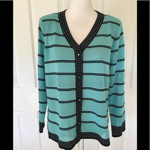 Exclusively misook striped sweater Sz PL